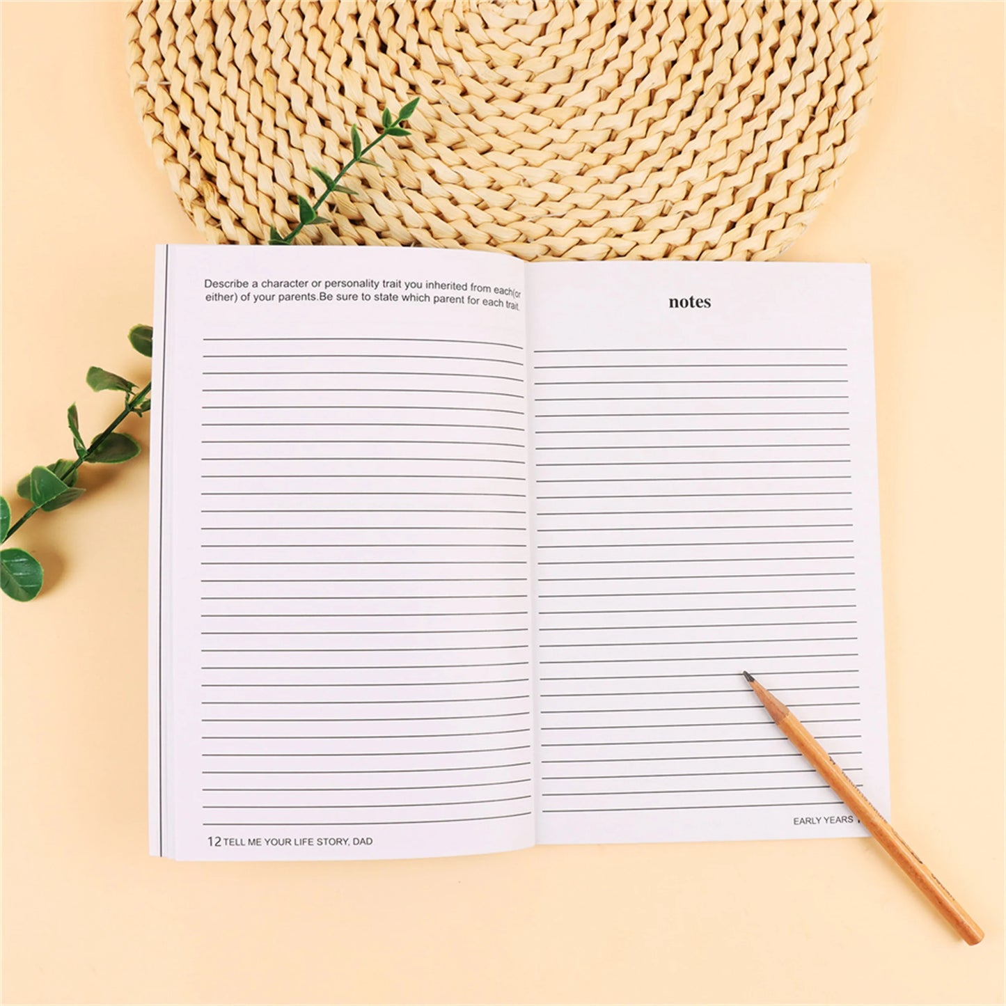 Family Story Recording Handbook Set - Tell Me Your Life Story Notepad Journal Notebook Planner Diary Notebooks Writing Pads