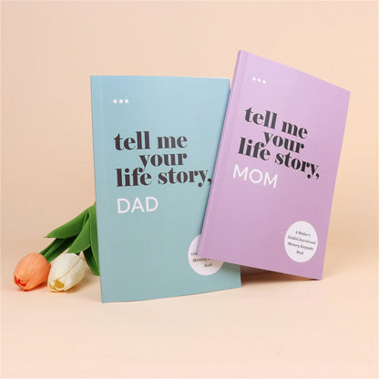 Family Story Recording Handbook Set - Tell Me Your Life Story Notepad Journal Notebook Planner Diary Notebooks Writing Pads