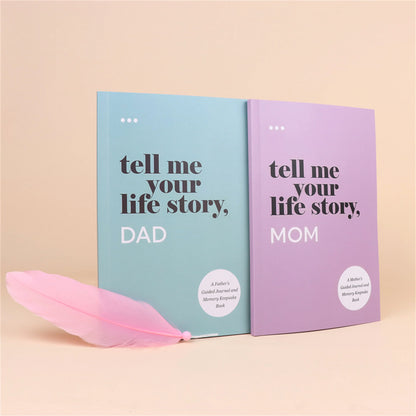 Family Story Recording Handbook Set - Tell Me Your Life Story Notepad Journal Notebook Planner Diary Notebooks Writing Pads