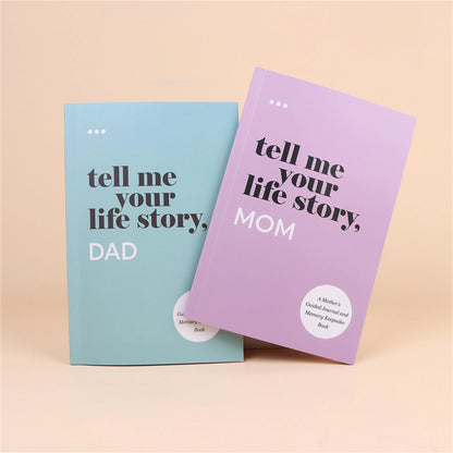 Family Story Recording Handbook Set - Tell Me Your Life Story Notepad Journal Notebook Planner Diary Notebooks Writing Pads